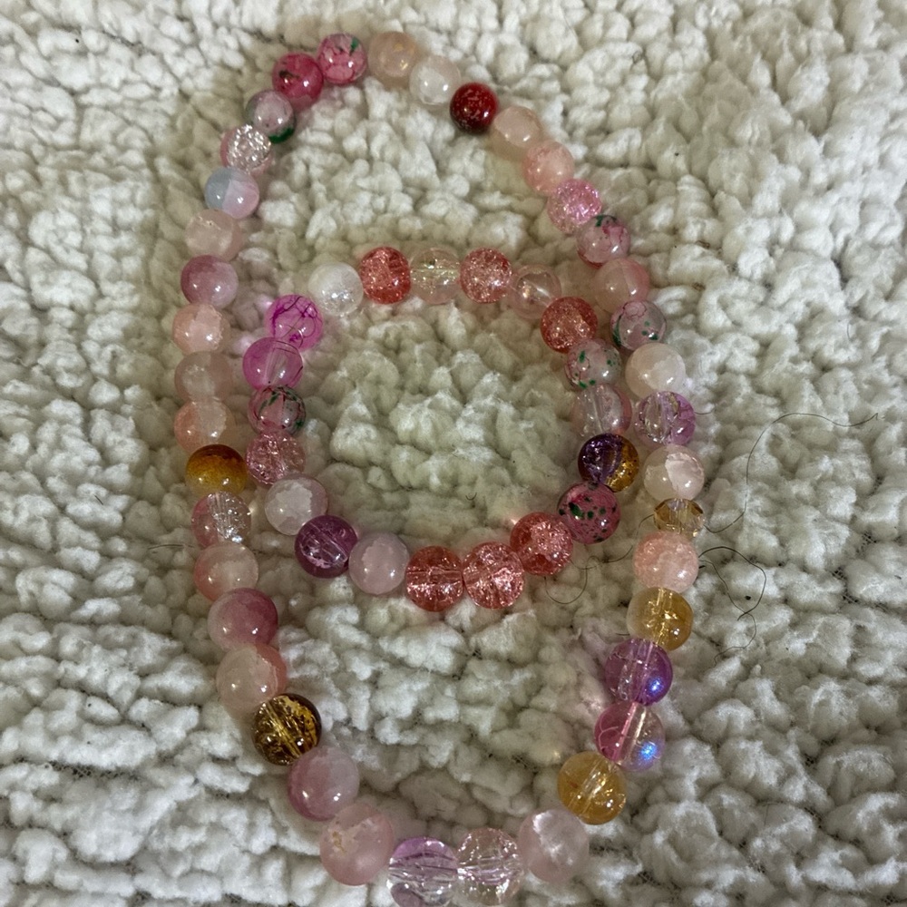 Elegant Multicolor Beaded Necklace with  bracelet set with Silver Accents